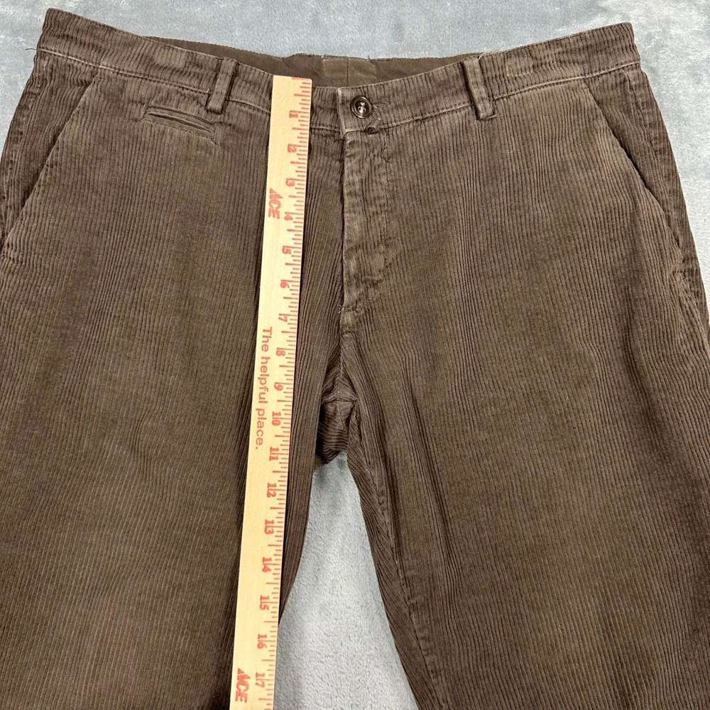 Eredi Pisano Roma Mens Brown Corduroy Slim Fit Pants Taglia 54 Made in Italy